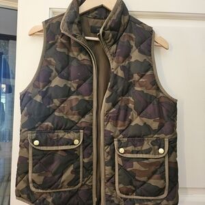 J. Crew Women's Camouflage Quilted Vest